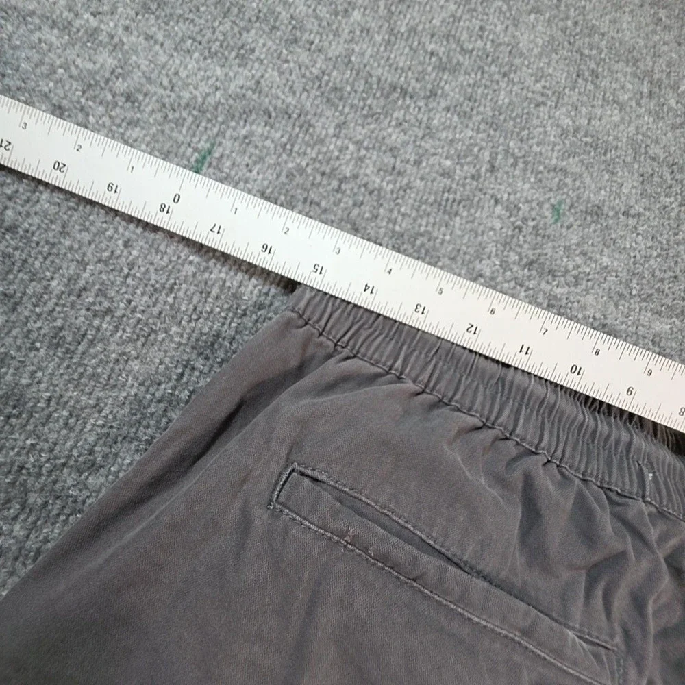 PCSUN Cargo Shorts Mens 33 Gray Canvas Elastic Waist Drawstring Pockets Summer